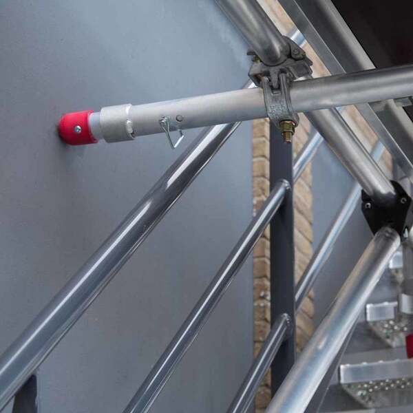 Euroscaffold aluminium afhouder met dubbele kruiskoppeling - Afbeelding 2
