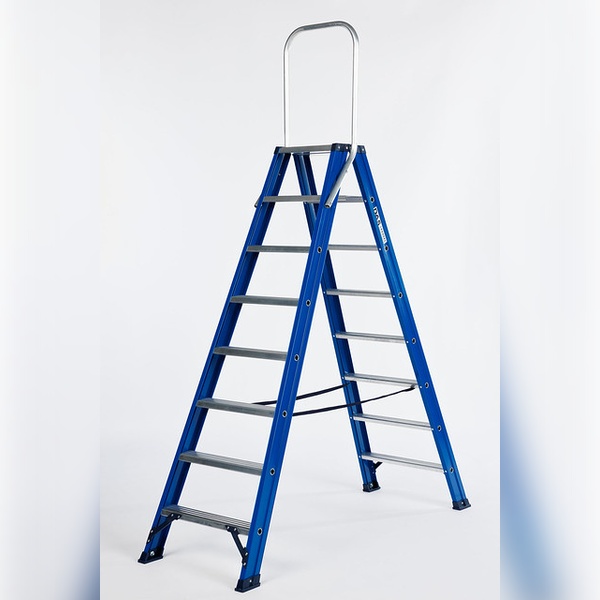Dubbele trapladder 2 x 8 treden DAS DT8B met vaste beugel