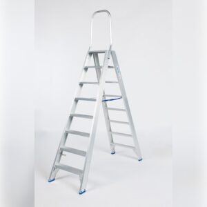 Dubbele trapladder 2 x 8 treden SOLIDE DT08 met vaste beugel