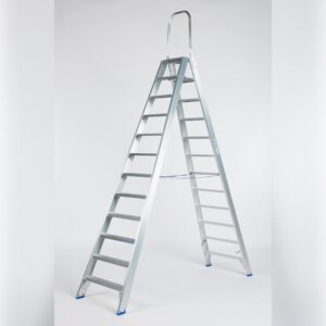 Dubbele trapladder 2 x 12 treden SOLIDE DT12 met vaste beugel