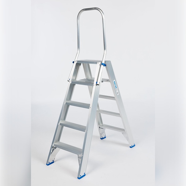 Dubbele trapladder 2 x 5 treden SOLIDE DT05 met klapbeugel