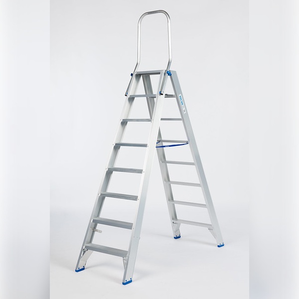 Dubbele trapladder 2 x 8 treden SOLIDE DT08 met klapbeugel