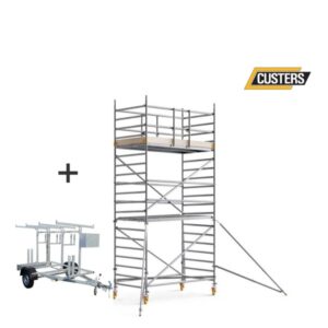 Rolsteiger CUSTERS Professional CR mobile guard 1.30×2.50×6.3m Werkhoogte + Steigeraanhanger