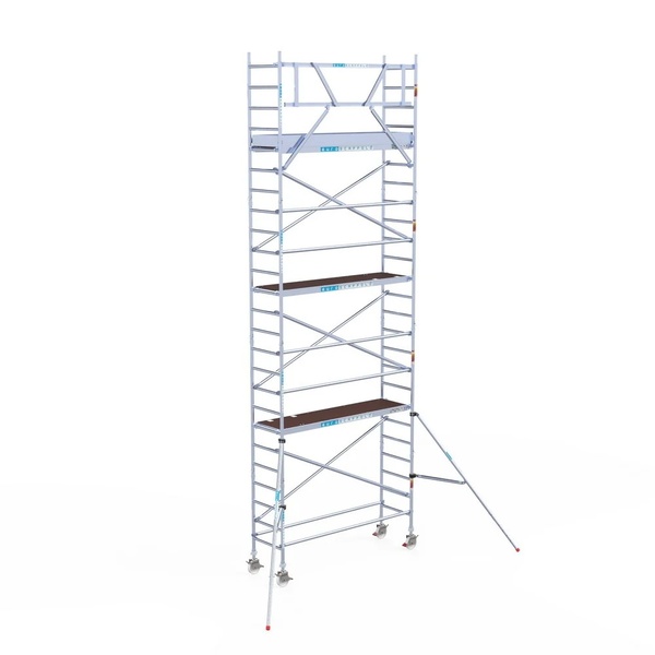 Rolsteiger Euroscaffold PROF. 0.75×2.5×8.2m werkhoogte tegen de gevel