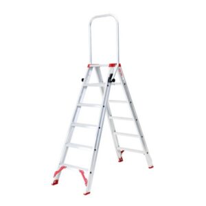 Dubbele trapladder 2 x 6 treden SOLIDE ECOPRO DTE06 met klapbeugel.