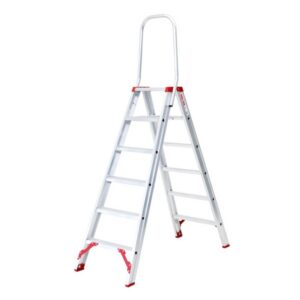 Dubbele trapladder 2 x 6 treden SOLIDE ECOPRO DTE06 met vaste beugel.