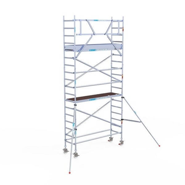 Rolsteiger Euroscaffold PROF. 0.75×2.5×6.2m werkhoogte tegen de gevel