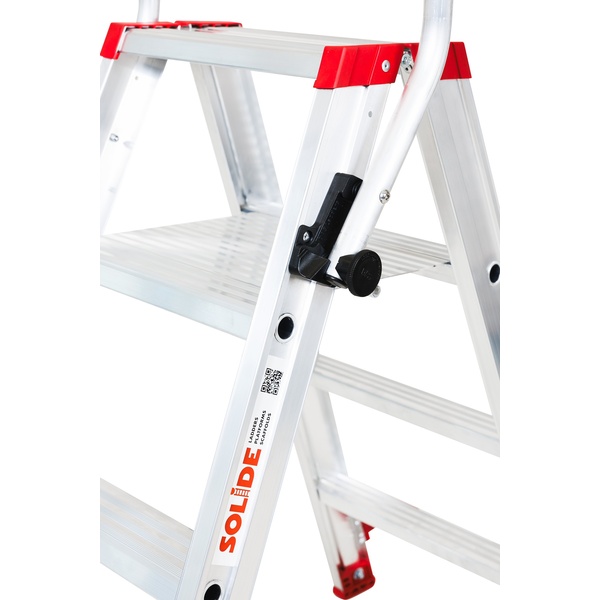 Dubbele trapladder 2 x 6 treden SOLIDE ECOPRO DTE06 met klapbeugel. - Afbeelding 4