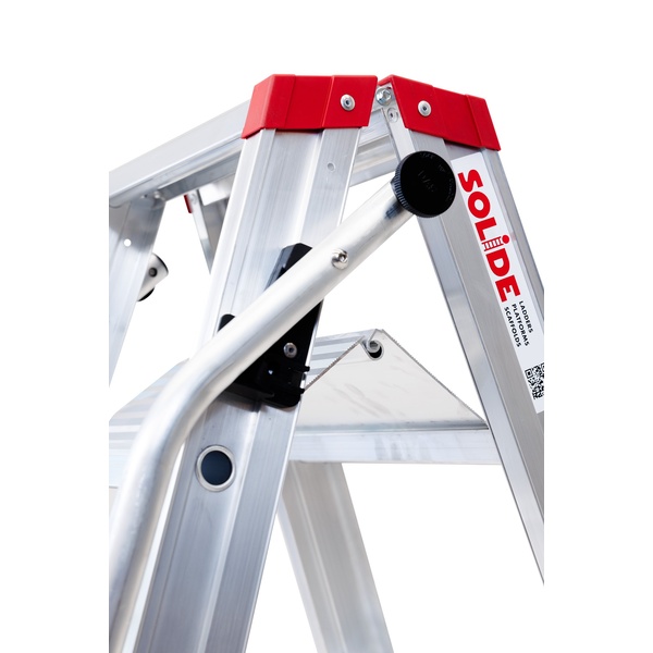 Dubbele trapladder 2 x 6 treden SOLIDE ECOPRO DTE06 met klapbeugel. - Afbeelding 3