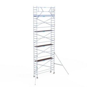 Rolsteiger Euroscaffold PROF. 0.75×2.5×10.2m werkhoogte tegen de gevel