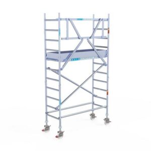 Rolsteiger Euroscaffold PROF. 0.75×1.90×4.2m werkhoogte tegen de gevel