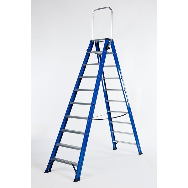 Dubbele trapladder 2 x 10 treden DAS DT10B met klapbeugel