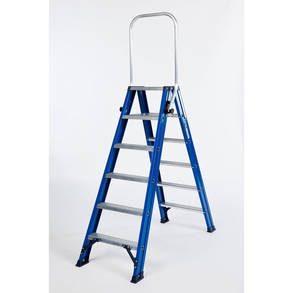 Dubbele trapladder 2 x 6 treden DAS DT6B met klapbeugel