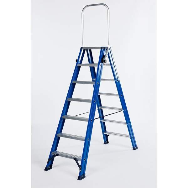 Dubbele trapladder 2 x 7 treden DAS DT7B met klapbeugel
