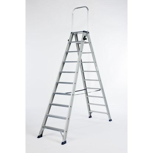 Dubbele trapladder 2 x 10 treden DAS DT10A met klapbeugel