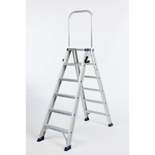 Dubbele trapladder 2 x 6 treden DAS DT6A met klapbeugel