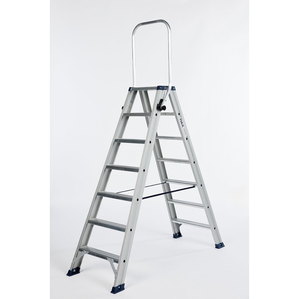 Dubbele trapladder 2 x 7 treden DAS DT7A met klapbeugel