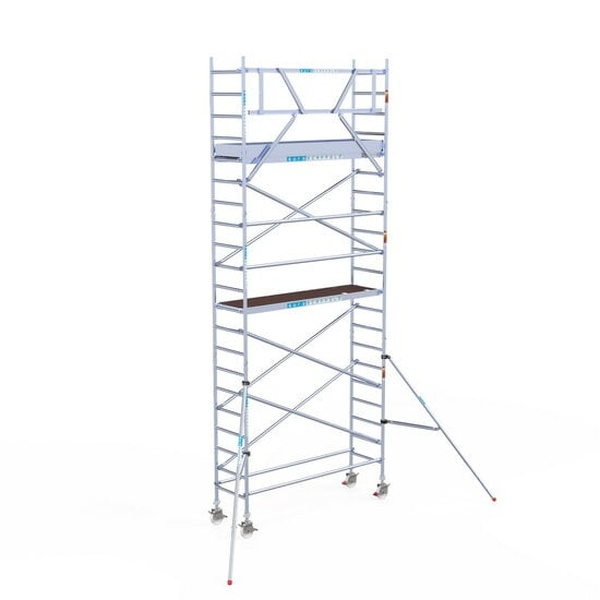Rolsteiger Euroscaffold PROF. 0.75×2.5×7.2m werkhoogte tegen de gevel