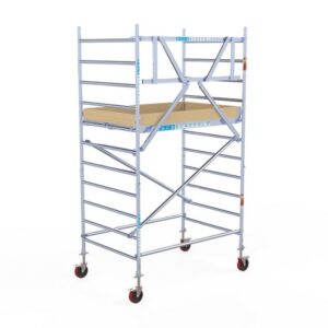 Rolsteiger Euroscaffold Original BASIC 1.35×1.9×4m werkhoogte tegen de gevel